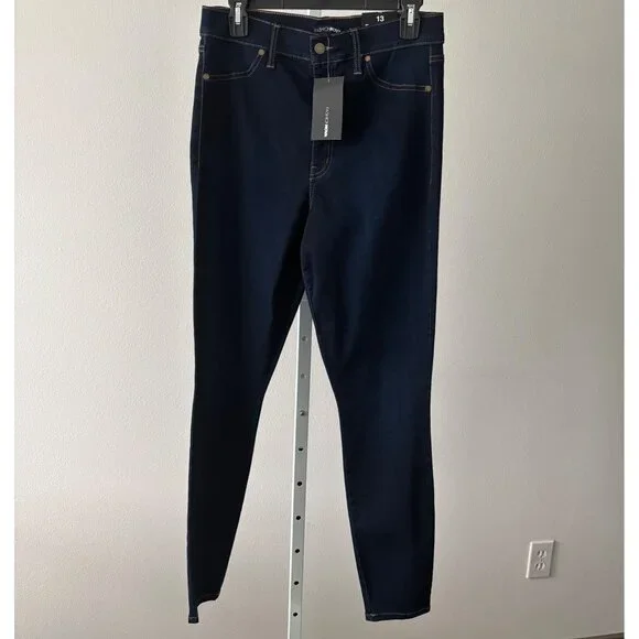 NWT Fashion Nova Jeans 13 Skinny Dark Wash High Waisted Streetwear Minimalist - Picture 2 of 14